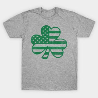 Irish American Pride - Shamrock American Flag T-Shirt